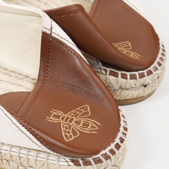 Gucci White Web Accent Canvas Espadrilles - Picture 10 of 12